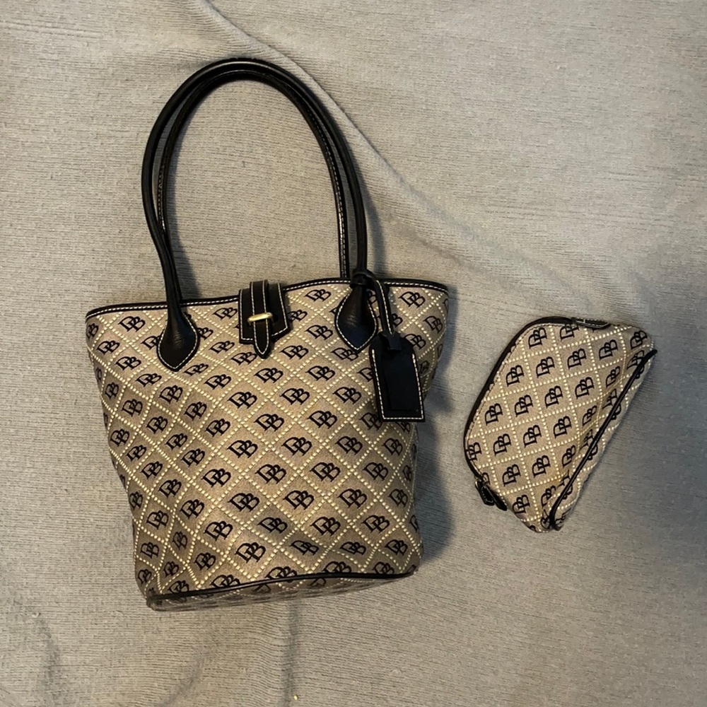 Dooney & Bourke Tote Bag Purse Black Gray
